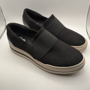 Clark's  CLOUDSTEPPERS Women's Comfort Shoes Black Slip-On Casual- Size US 9.5 M